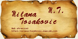 Milana Tošaković vizit kartica